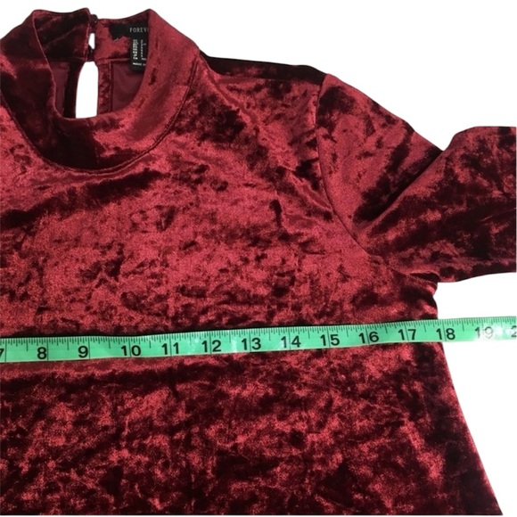 FOREVER 21 CRUSHED VELVET MOCK NECK DRESS CLASSIC GLAMOUR ROMANTIC SMALL - Picture 5 of 11